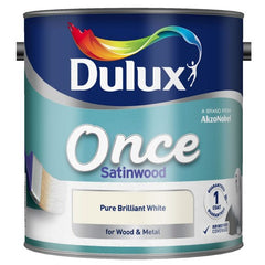 Dulux Once Satinwood 2.5L - Pure Brilliant White