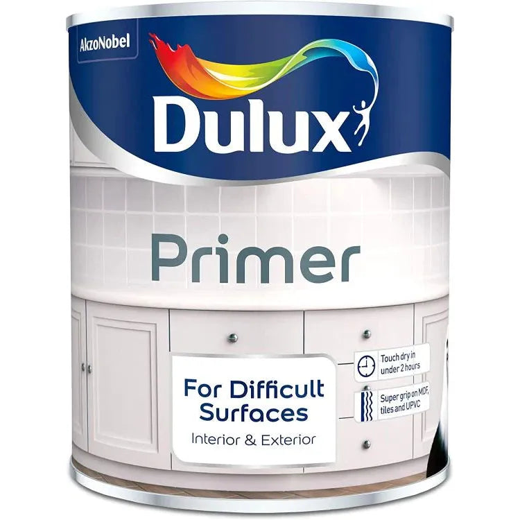 Buy Dulux White Difficult Surfaces Primer 750ml From JDS DIY