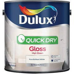 Buy Dulux Quick Dry Pure Brilliant White Gloss Wood & Metal Paint 2.5L From JDS DIY