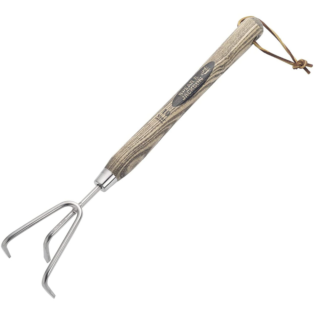 Spear and Jackson Traditional Long Handled Stainless 3 Prong Cultivator, 12 Inch