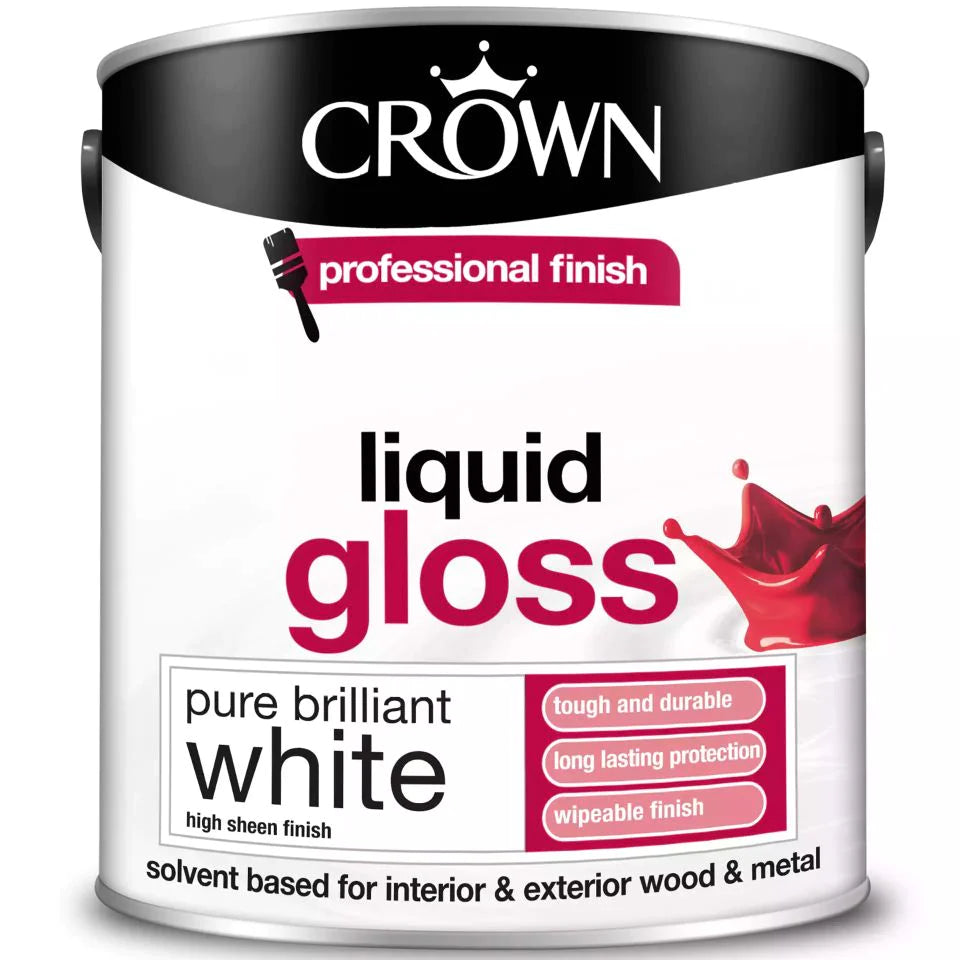 Buy Crown Liquid Gloss 2.5L Pure Brilliant White (588504) From JDS DIY