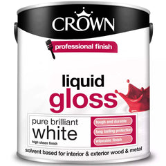 Buy Crown Liquid Gloss 2.5L Pure Brilliant White (588504) From JDS DIY