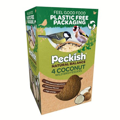 Buy Peckish Natural Balance Coconut Shell Treat for Wild Birds Pack of 4 | JDSDIY.COM