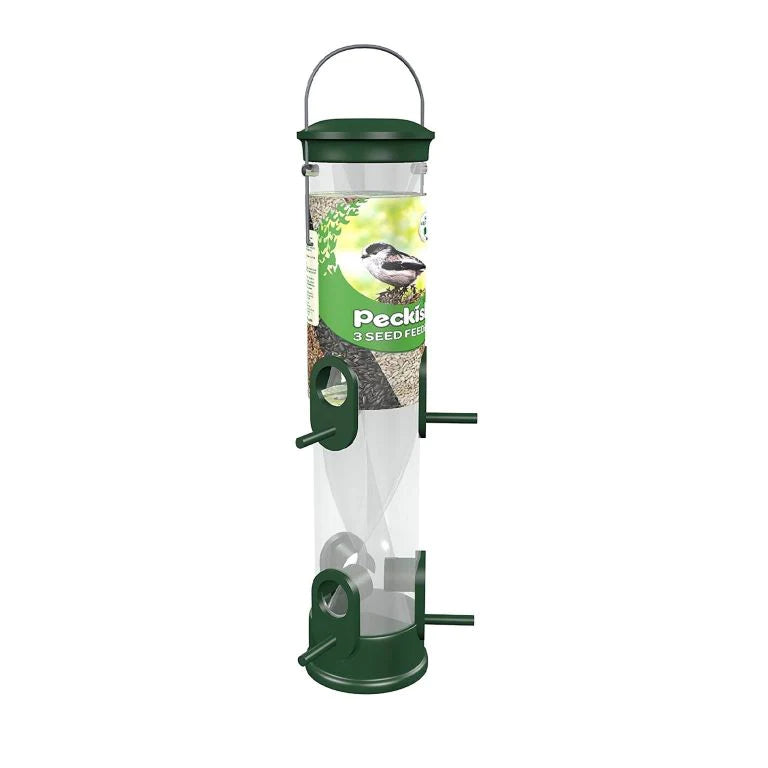 Buy Peckish All Weather 3 Seed Bird Feeder Green Large | JDSDIY.COM