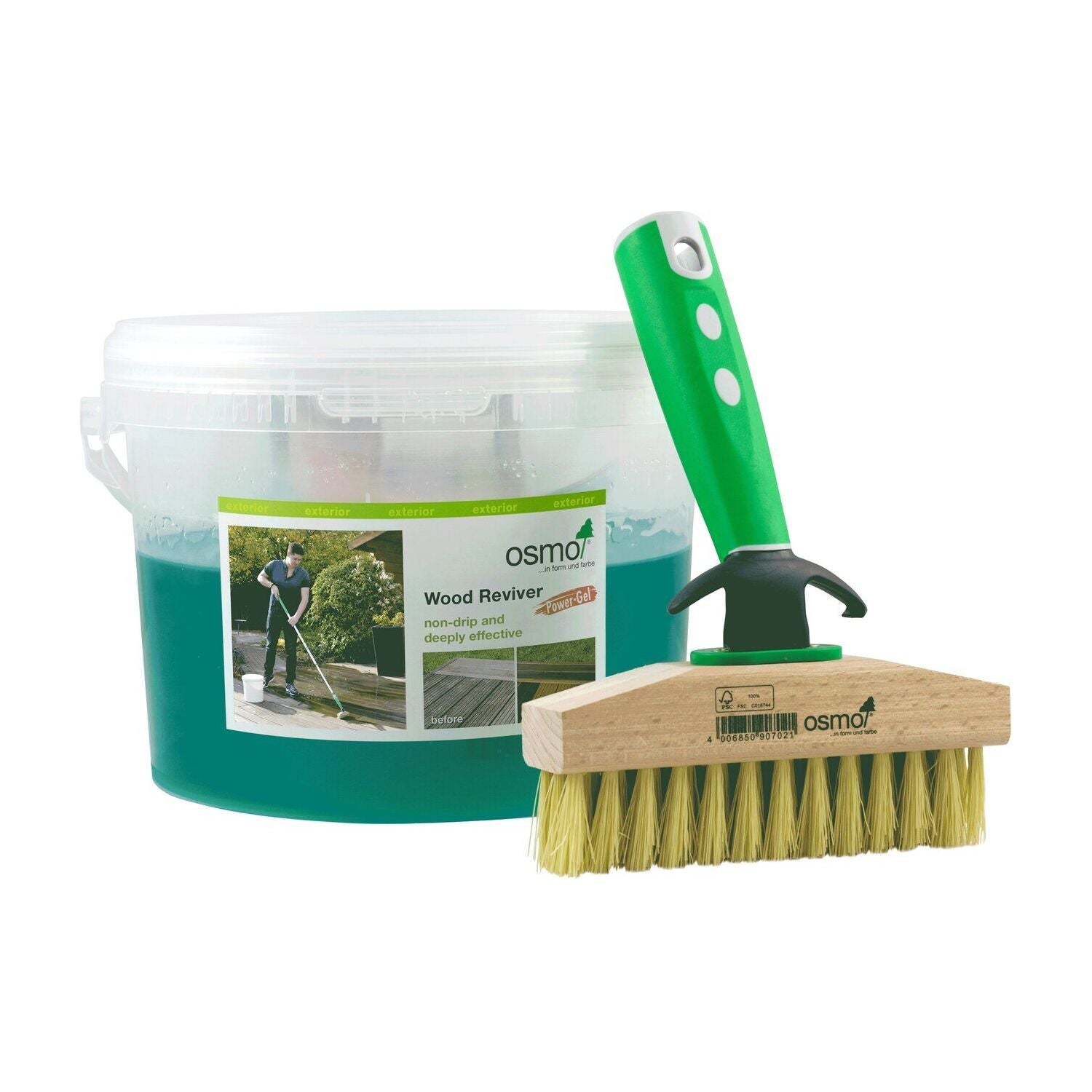 Osmo Wood Reviver Power Gel with Decking Cleaning Brush 2.5L