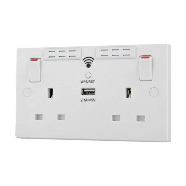 Masterplug 13 A BG Electrical Wi-Fi Range Extender Socket - white