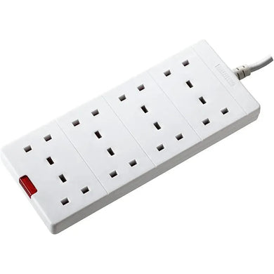 Buy Masterplug Eight Socket Extension Lead with Power Indicator, 2 Metre, White From JDS DIY