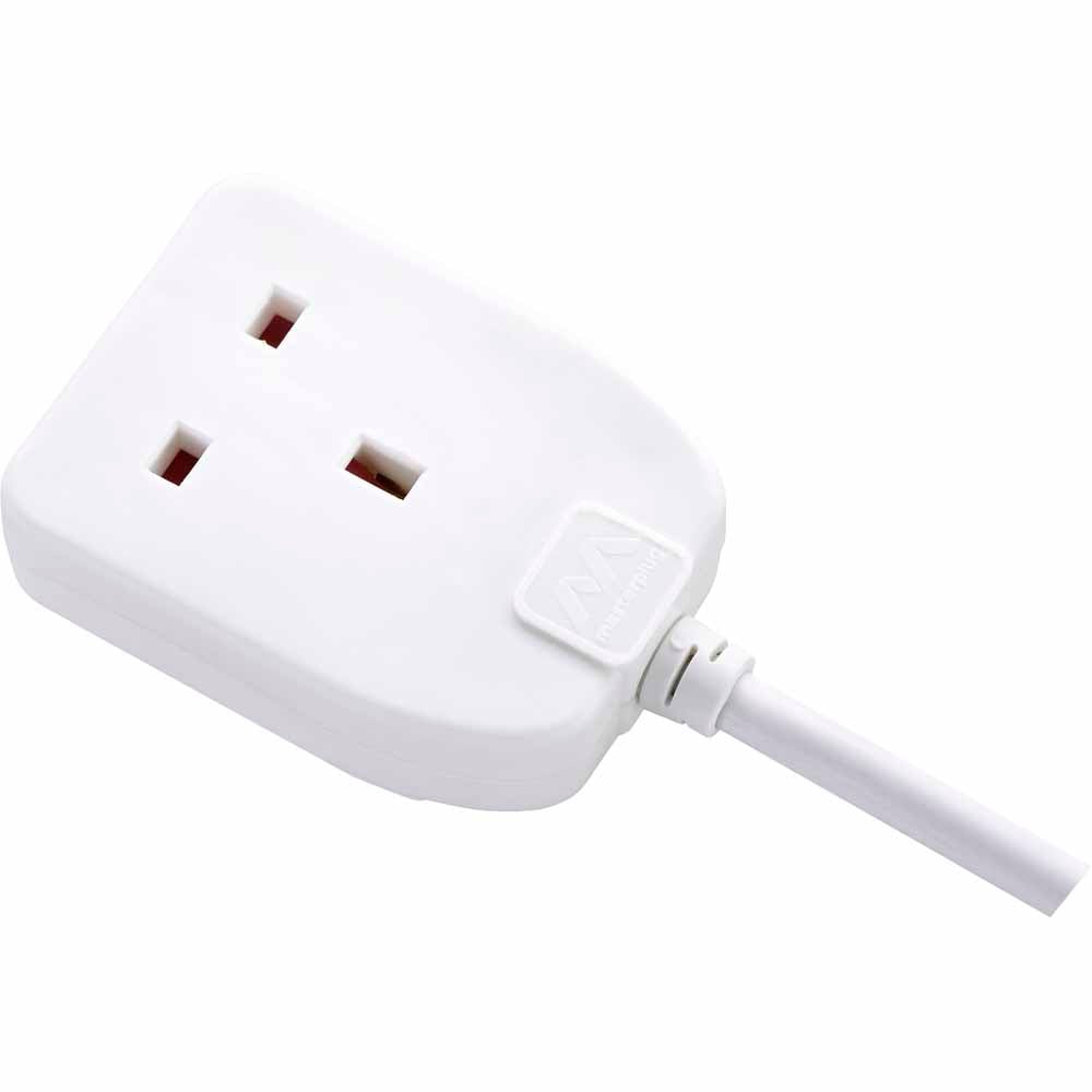 Masterplug 1 Socket Long Extension Lead White - 10M