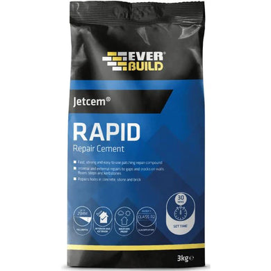 Buy JetCem Rapid Set Cement - Fast setting repair cement - 3kg - Grey From JDS DIY