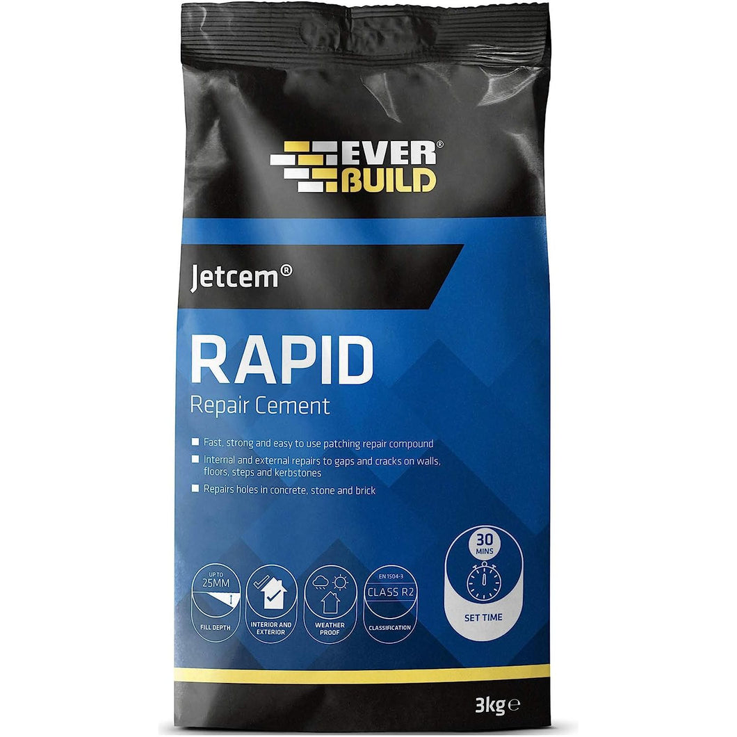 Jetcem Rapid Set Cement - Fast setting repair cement - 6kg - Grey