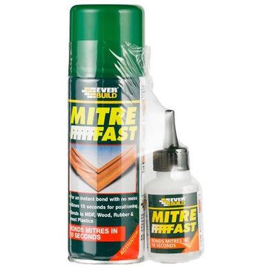 Buy Everbuild Mitre Fast Two Part Instant Bonding Kit, 50 g Adhesive , 200 ml Activator From JDS DIY