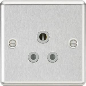 Buy BG Nexus Metal 5A Unswitched Socket Round Pin Brushed Steel (Grey Insert) From JDS DIY