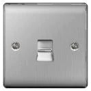 Buy BG Electrical Single Telephone Slave Socket, Brushed Steel From JDS DIY