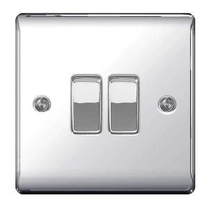 Buy BG Metal Polished Chrome Double Pole Switch (NPC74-01) From JDS DIY