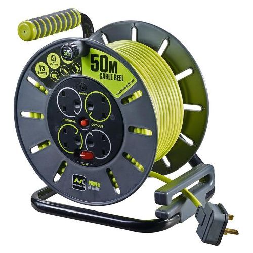 Buy Masterplug 50 m Pro-XT 13 A 4 Gang Open Reel - Green (OLU50134SL-PX) From JDS DIY