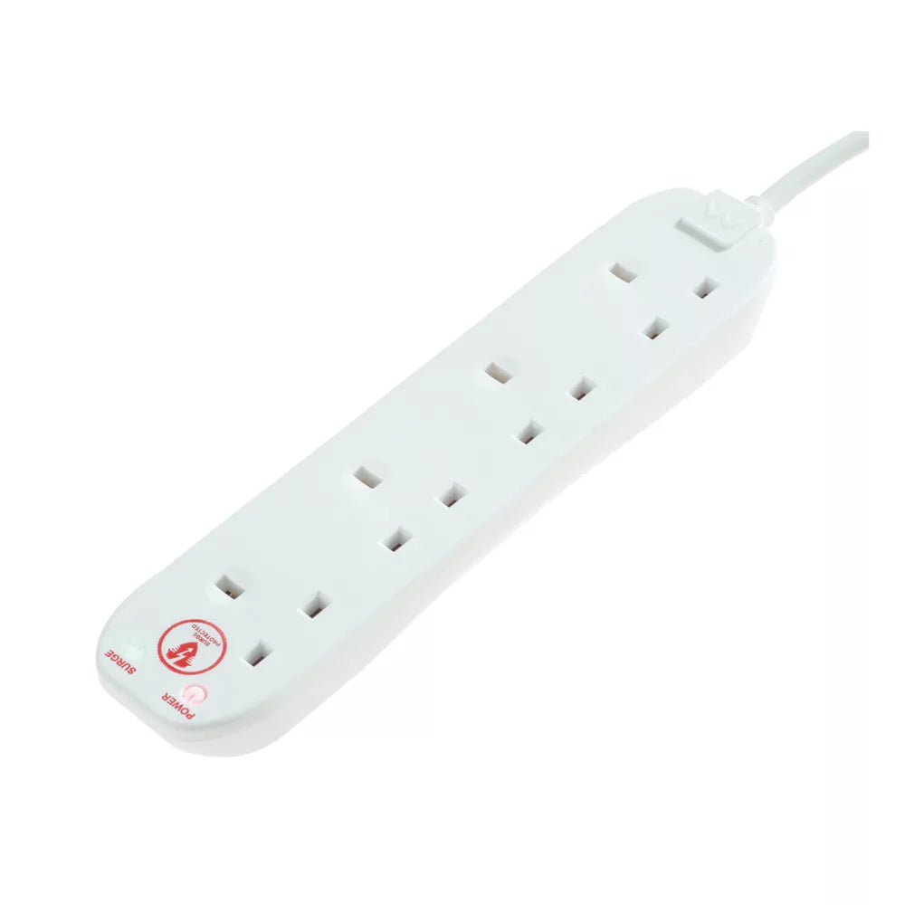 Masterplug 2m 4 Socket Surge Protected Extension Lead