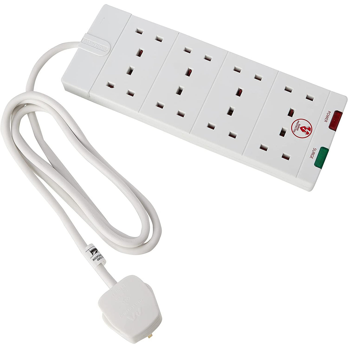 Masterplug Surge Protected Power Extension Lead 8 Socket - 2M