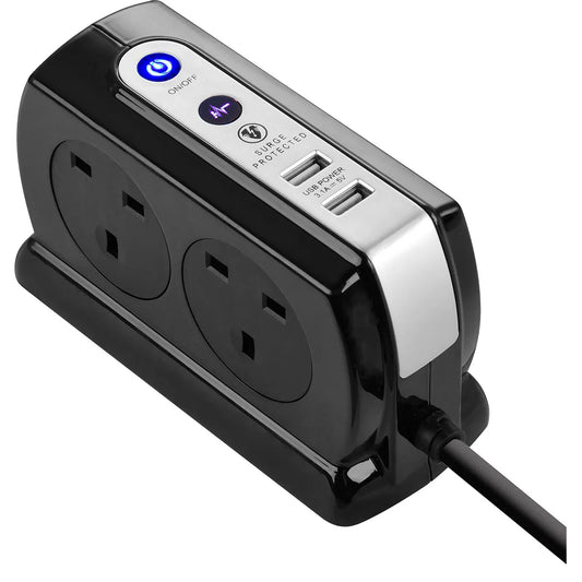 Masterplug Power Surge Extension Lead 6 Socket - 2M - 2 USB