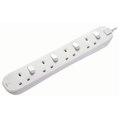 Masterplug 2M 13A 4 Socket Surge Protected Extension Lead with Individually Switched Sockets