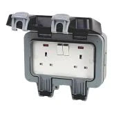 Buy BG 2 Gang Storm Weatherproof Outdoor Switched Socket (WP22) From JDS DIY