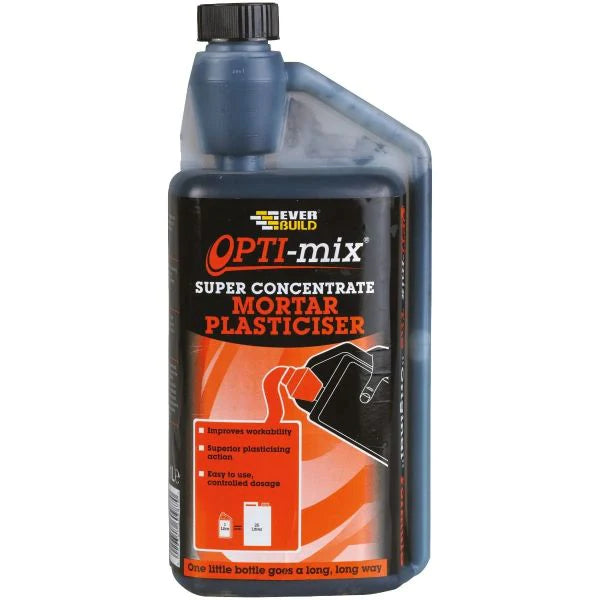 Buy Everbuild Opti-Mix Mortar Plasticiser Super Concentrated Admixture, 1 Litre From JDS DIY