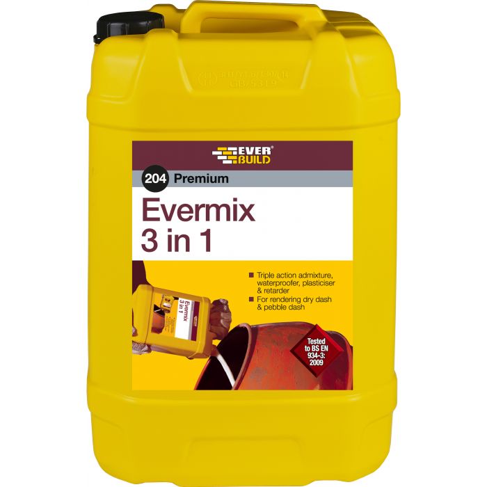 Everbuild 204 Premium Evermix 3 in 1 Triple Action Admixture, 5 Litre