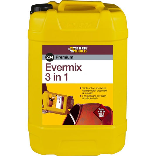 Everbuild 204 Premium Evermix 3 in 1 Triple Action Admixture, 5 Litre