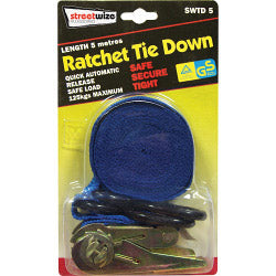 Streetwize Ratchet Tie Down with S Hook