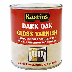 Rustins Polyurethane Varnish Gloss Dark Oak 500ml