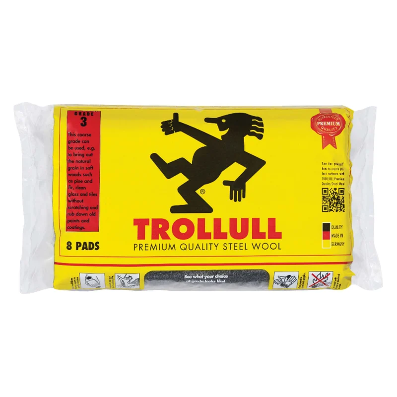 Troll 8 Pad Pack Steel Wool Grade 3