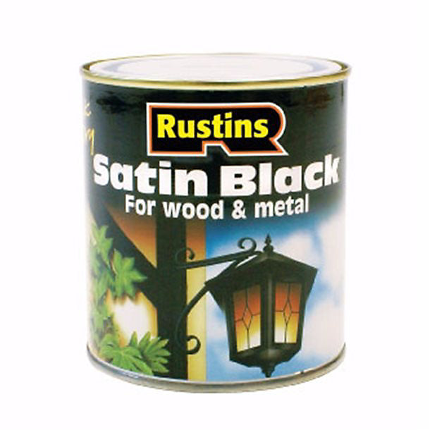 Rustins Quick Drying Satin Black Paint 2.5L